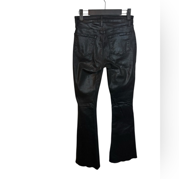 L’Agence Marty High Rise Black Noir Coated Flare Jeans - Picture 3 of 10